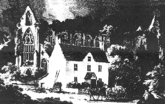 An 18th century view of Tintern Abbey