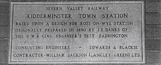Kidderminster Station plaque